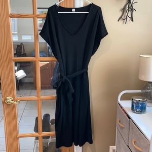 Black belted casual dress